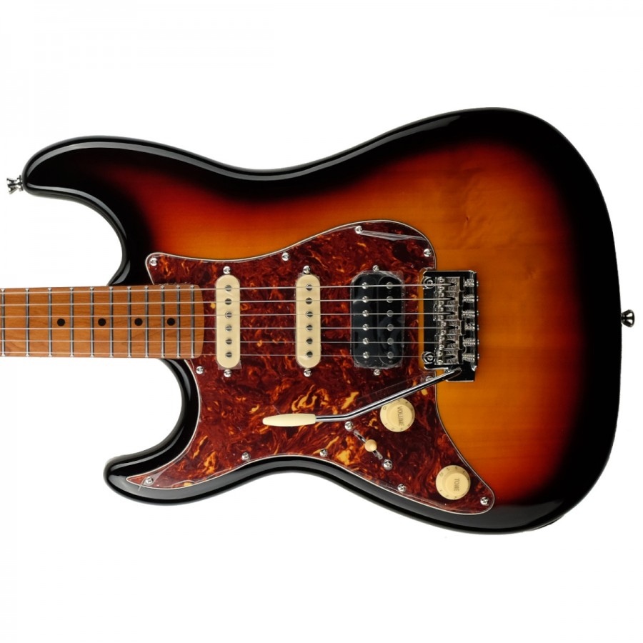 Jet Guitars JS-400 SB LH Roasted Maple HSS, Left-Handed - Sunburst